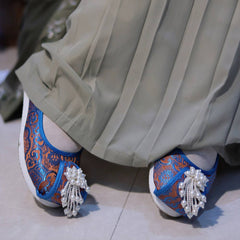 [As Desired] 珠花云头鞋 Ruo Ke Series Brocade Hanfu Shoes with Bead Accents