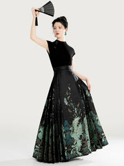 [Azure Feather Messenger] 青羽 Original Ming Style Hanfu Set with Mythical Bird Mamian Skirt