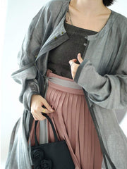 [Autumn's First Hues] 肇秋 Original Ming Wanli Long Shirt & Song Hundred-Pleat Skirt Set