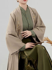 [Golden Harvest] 麦穗 Original Han-Element Set with Embroidered Jacket, Stand-Collar Shirt & Three-Pleat Skirt
