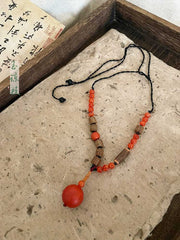 [Spiritual Harmony] 国风禅意 Zen Beaded Long Necklace with White Jade Bodhi for Sweater Chain & Hanfu