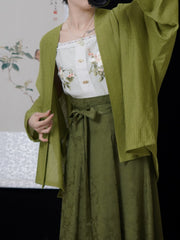 [Whispering Brook Deer] 鹿鸣溪 Original Embroidered Camisole & Airplane Sleeve Cardigan Set