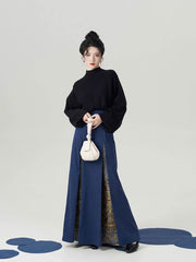[Seasons of Peace & Plenty] 时和岁丰 Original Hanfu Set with Sweater, Mamian Skirt & Three-Pleat Skirt