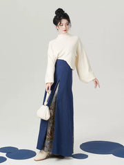[Seasons of Peace & Plenty] 时和岁丰 Original Hanfu Set with Sweater, Mamian Skirt & Three-Pleat Skirt