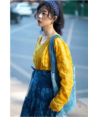 [Verdant Branches] 枝枝 Reversible Tang Style Cotton Top & Skirt Set for Spring/Summer