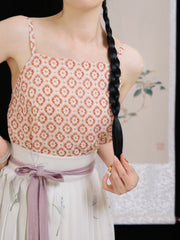 [Whispering Brook Deer] 鹿鸣溪 Original Tang Style Camisole Inner Wear with Floral Prints