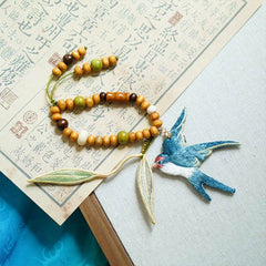 [Swallows Over the River] 江上燕 Original Bamboo Embroidery Qipao Lapel Press & Hanfu Waist Ornament