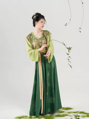 [Palace of Eternity] 未央 Original Dunhuang Inspired Tang Dynasty Hanfu Set with Beizi, Chiffon Shirt & Eight-Gore Skirt