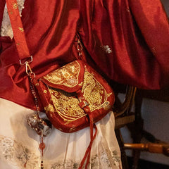 [The Dragon Scale] 龙鳞 Original Woven Gold Dragon Motif Peddler Bag for Hanfu & Daily Wear