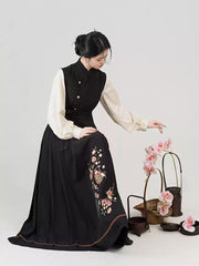 [Pomegranate Blossom Banquet] 榴花宴 Original Hanfu Inspired Sleeveless Mamian Dress & Inner Shirt Set