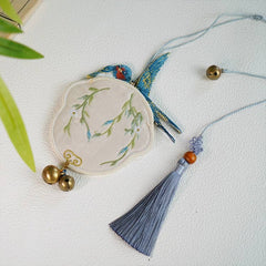 [The Returning Swallow] 燕回时 Original Double-Sided Embroidery Badge Holder & Hanfu Bag Charm