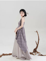 [Swallowtail Serenade] 燕尾蝶 Original Neo-Chinese Style Set with Embroidered Outer Shirt & Jacquard Slip Dress