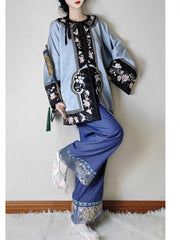 柒小乔 Original New Chinese Style Improved Qing Dynasty Magua (马褂) & Trousers Set - Heavy Industry Embroidery