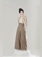 [Summer Cloud Pathways] 阡陌 Original Song Style Hanfu Set with Camisole, Airplane Sleeve Top & Song Pants