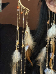 [Auspicious Coin] 新中式古旧铜钱长款流苏耳挂 New Chinese Style Antique Coin Tassel Earcuff for Hanfu & Qipao