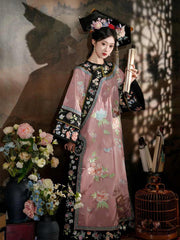 柒小乔 Original Qing Dynasty Style Full Embroidery Changyi (氅衣) - Photography & Cultural Attire