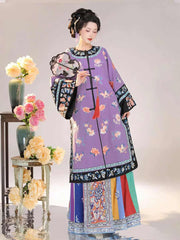 柒小乔 Original Qing Dynasty Style "Yuehua" Mamian Skirt & Embroidered Round-Neck Top - Authentic Photography Attire