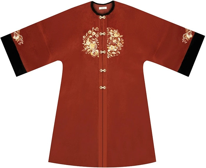 [The Gilded Pomegranate] 乌金石榴 Original Hanfu Set with Jacket, Sweater & "Hundred Butterflies" Mamian Skirt