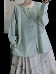 [Whispering Brook Deer] 鹿鸣溪 Original Ming Style Cotton Jacquard Shirt