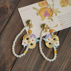 [The Misty Depth] 云深雾浅 Original Double-Sided Embroidery & Beaded Magnetic Sleeve Holder for Hanfu